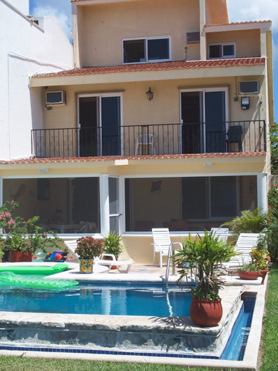 Pool and backyard